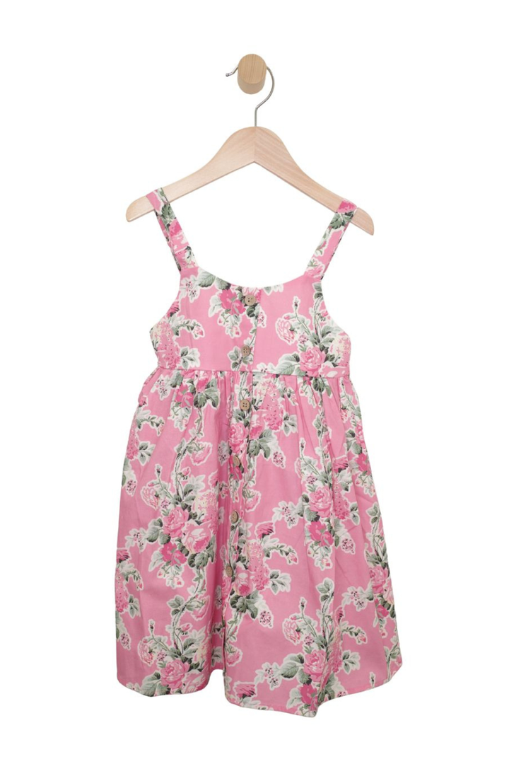 Girls’ Pink Floral Tank Dress - Hot Peppers Clothing