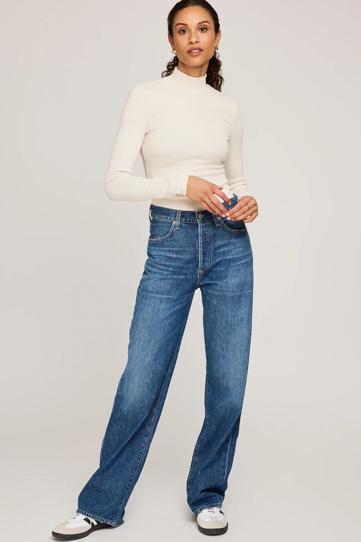 Wren Mockneck Top in Ecru