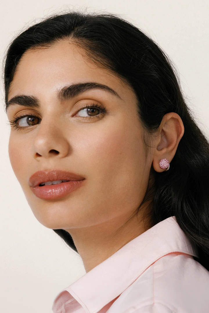 H&amp;B Pink Medium Sparkle Ball™ Stud Earrings