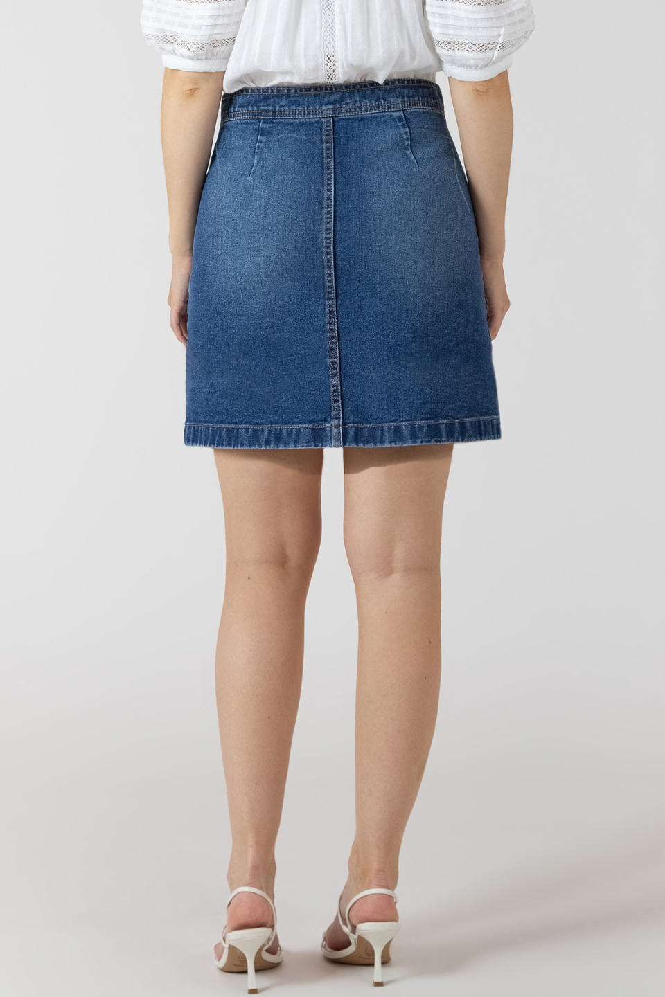 Dex Brita Button Front Denim Mini Skirt - Hot Peppers Clothing