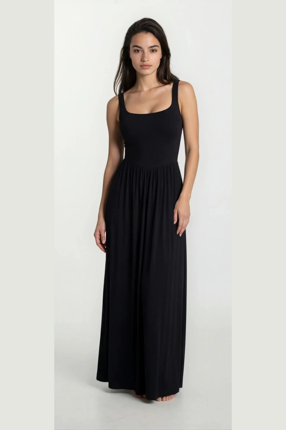 PRIV Dawn Sleeveless Silky Jersey Flowing Maxi Dress PRIV