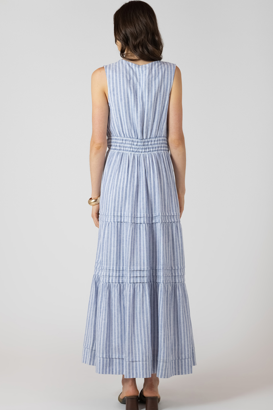 Dex Agnes Pleat Detail Smocked Waist Dress - Hot Peppers Clothing