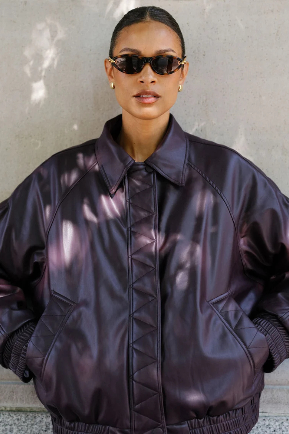 Brunette The Label Oversized Bomber