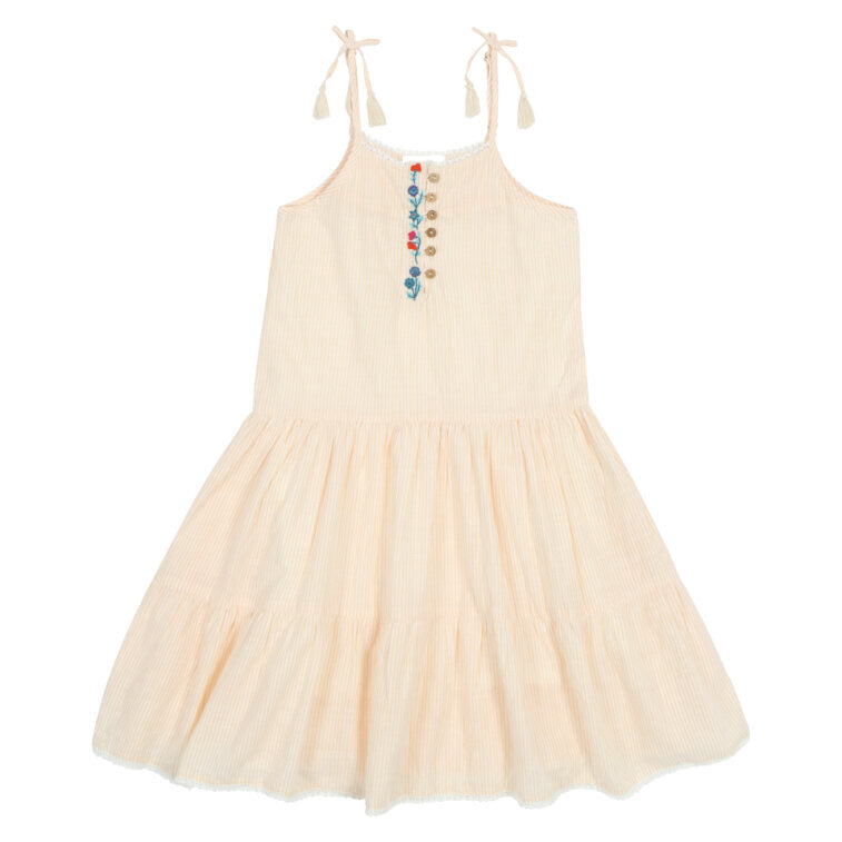 Embroidered Boho Strappy Dress