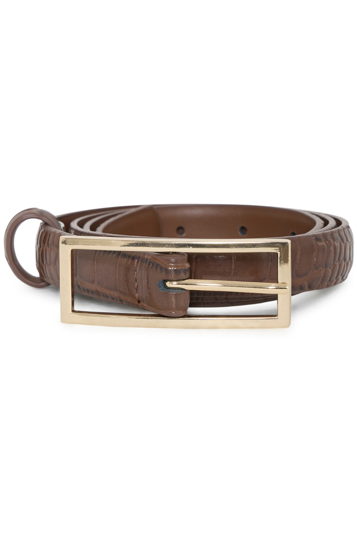 b.young Vhyl Croc-Embossed Leather Belt