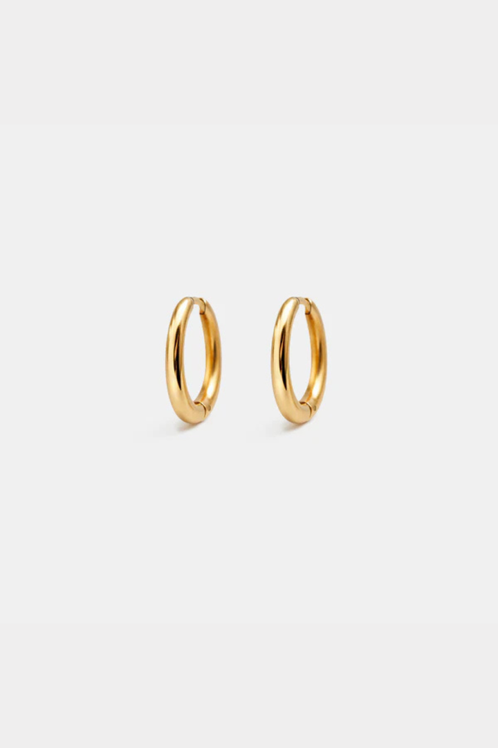 Gold stainless steel huggie hoop earrings