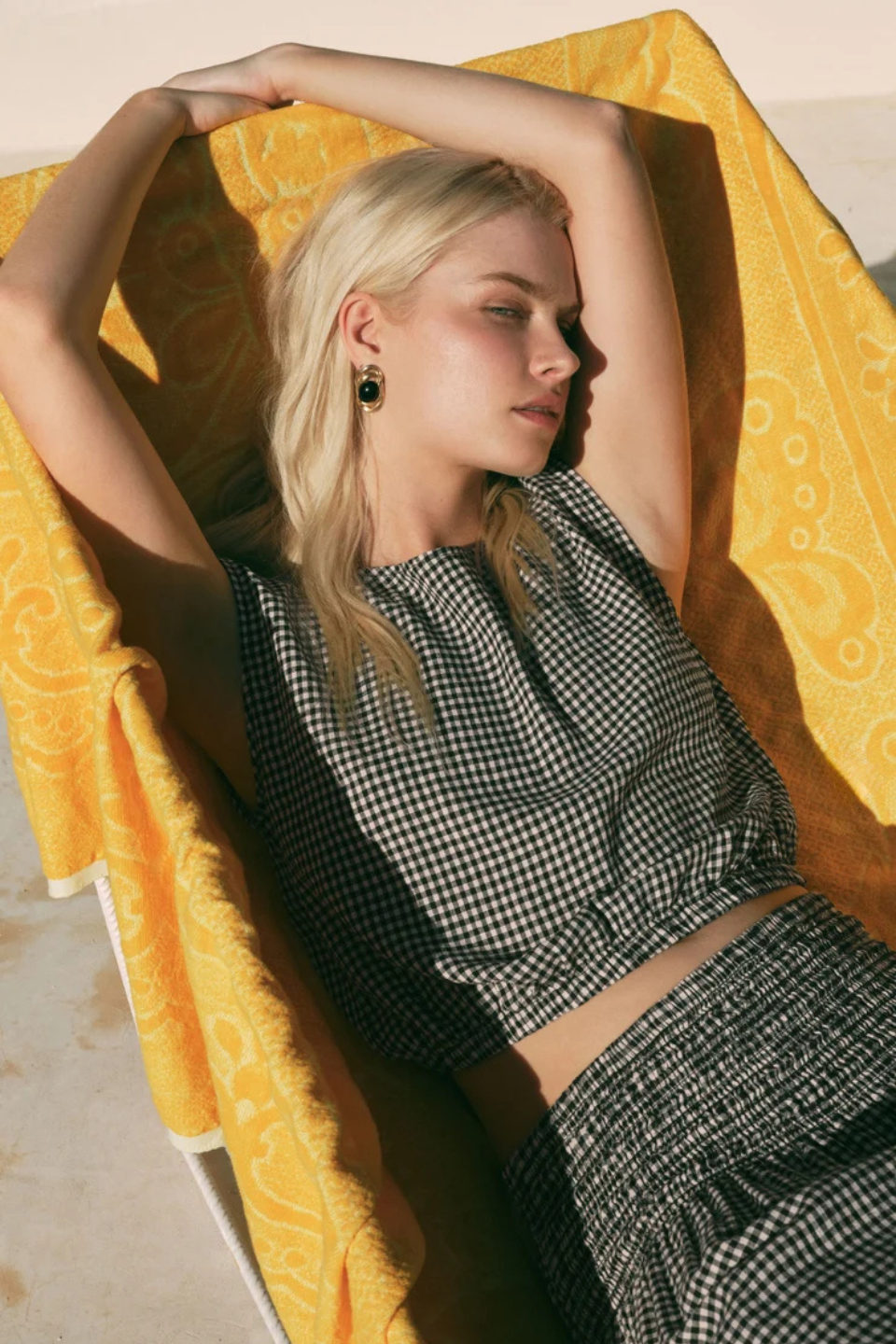 Z Supply Merit Cropped Gingham Linen Top