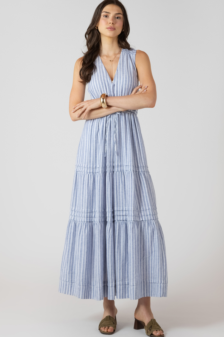 Dex Agnes Pleat Detail Smocked Waist Dress - Hot Peppers Clothing