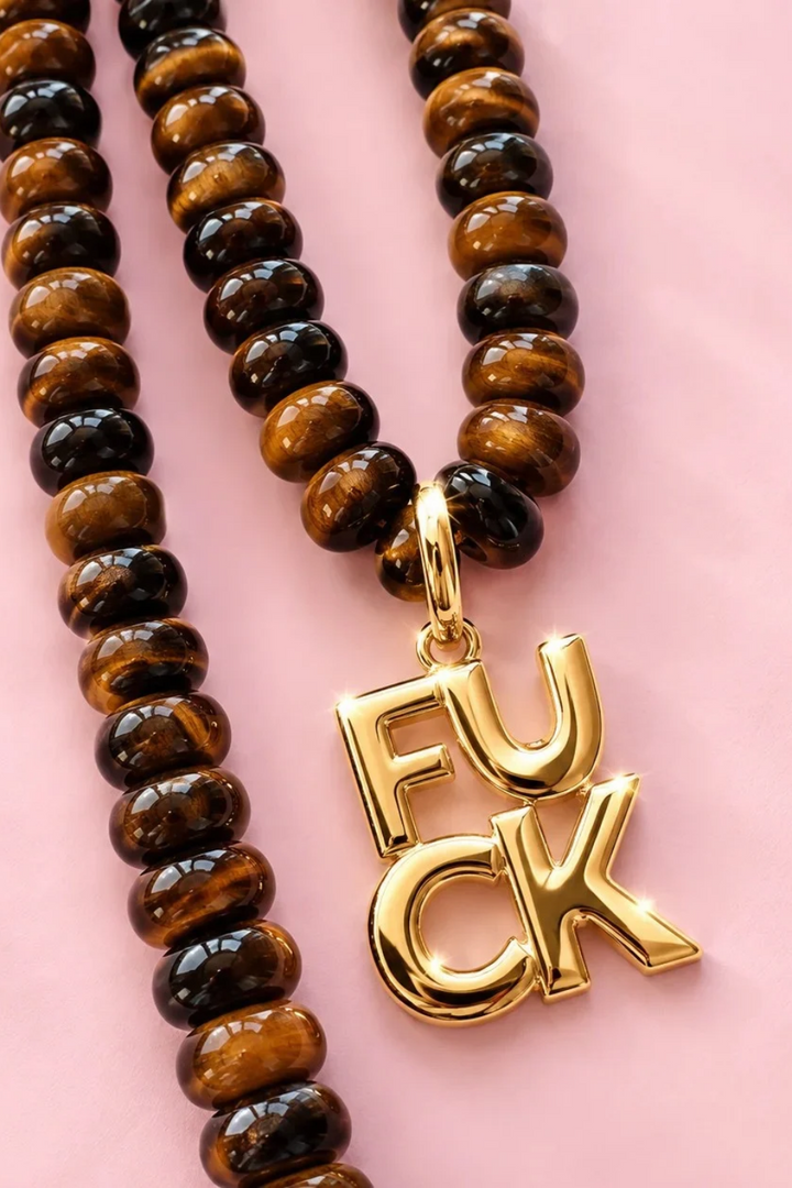 DBL Designs F*CK Tiger’s Eye Gemstone Necklace