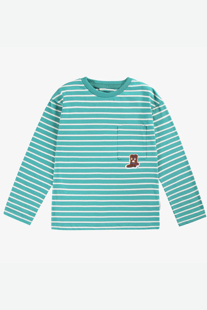 Turquoise striped T-shirt