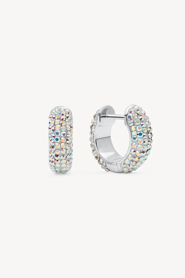 Glitz and Aurora Borealis Sparkle Reversible Hoop Earrings