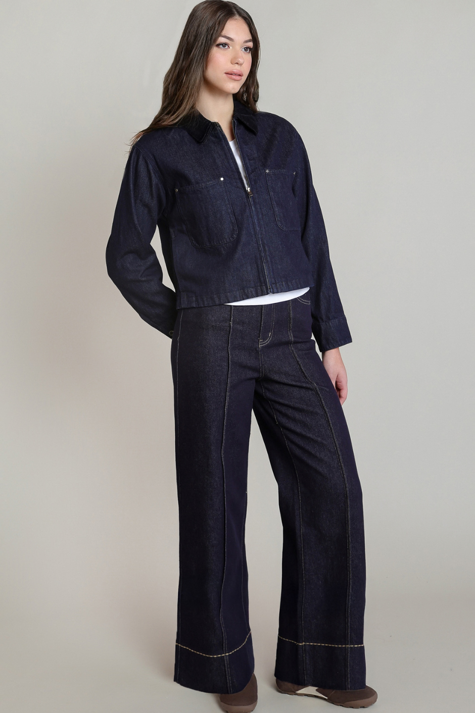 Dex Romi Corduroy Collar Denim Jacket