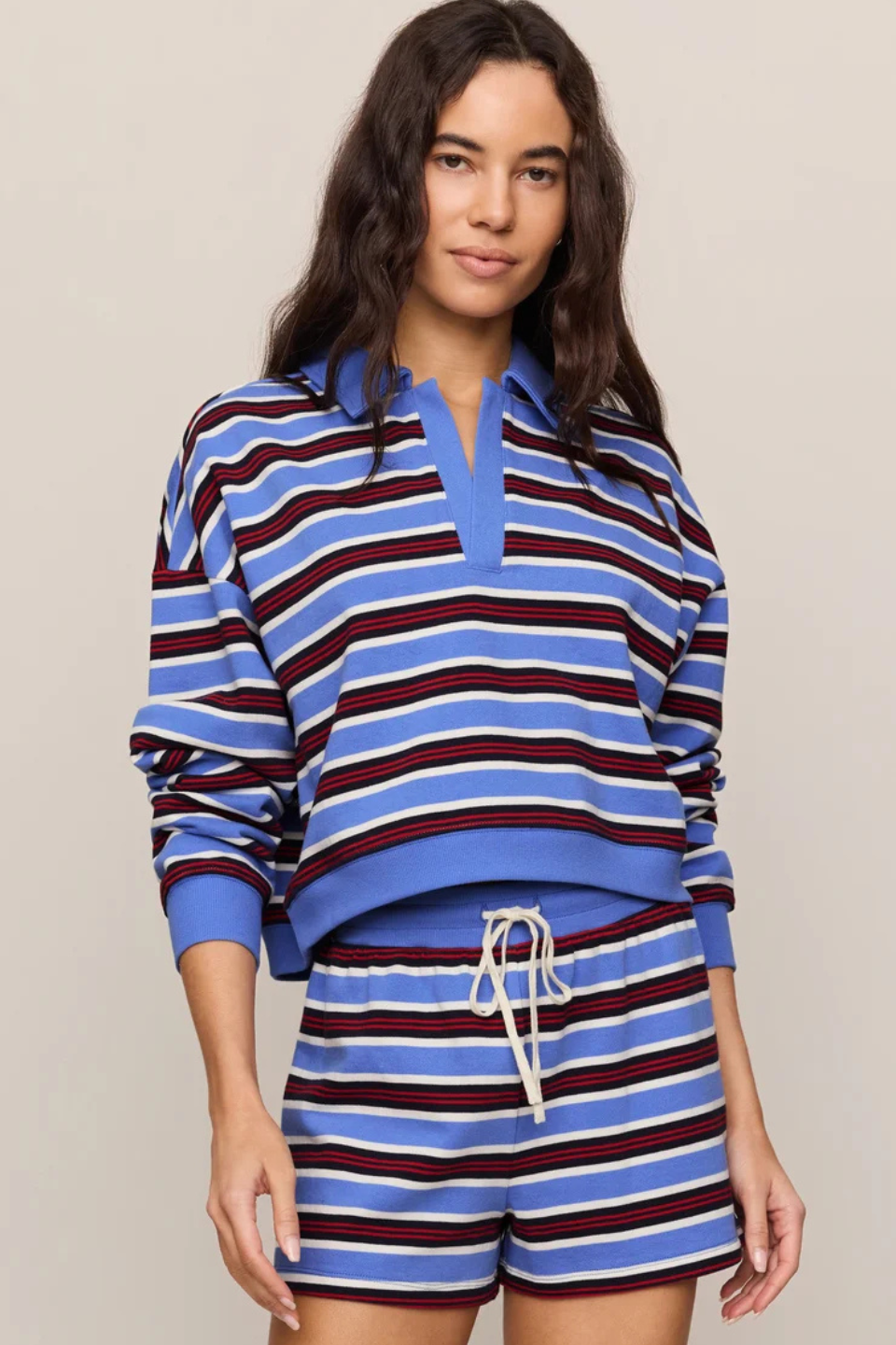 Z Supply Low Key Stripe Fleece Henley