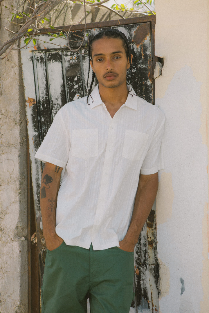 BRIXTON Cru Stripped Dobby Shirt - Hot Peppers Clothing