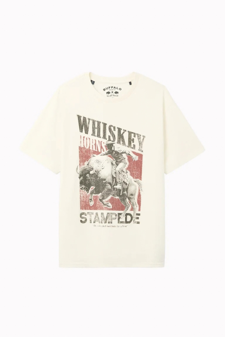 Buffalo Tario Whiskey Cowboy Print Graphic Tee