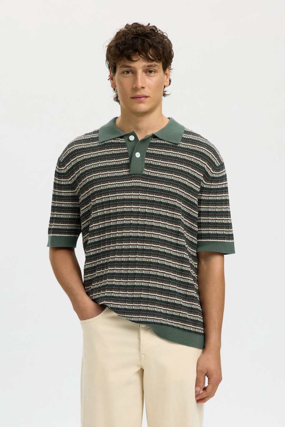 STRUCTURED KNITTED POLO SHIRT - Hot Peppers Clothing