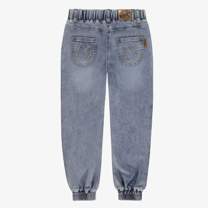 Medium Blue Denim pants With Embroidery