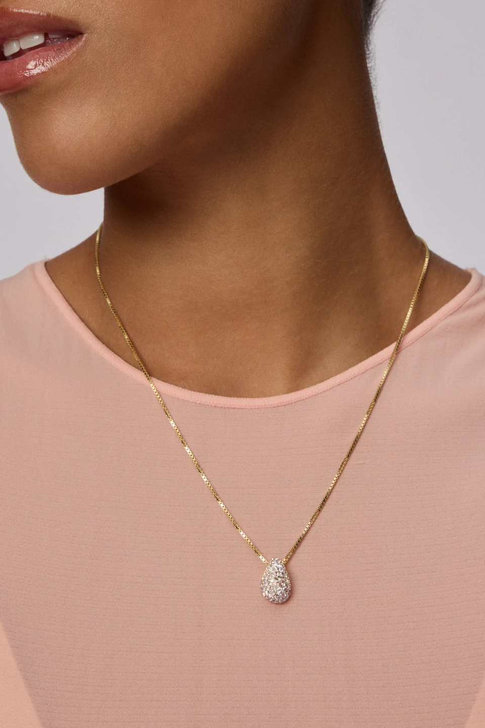 Champagne Sparkle Mini Drop Necklace