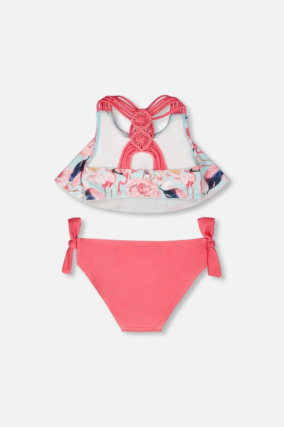 Two-Piece Swimsuit Blue Flamingo Print