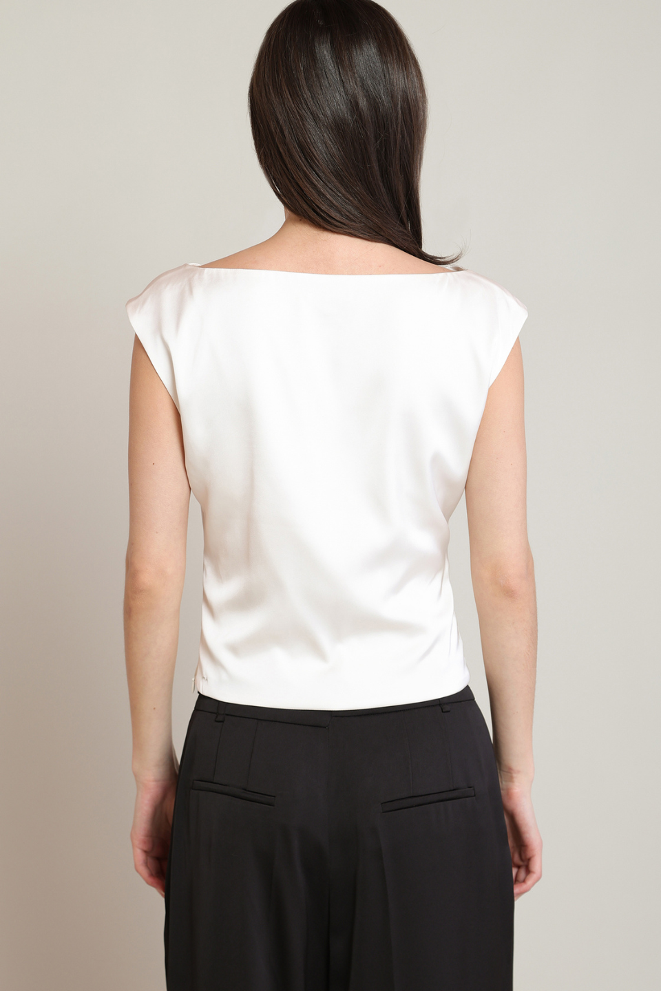 Black Tape Essence Draped Satin Top