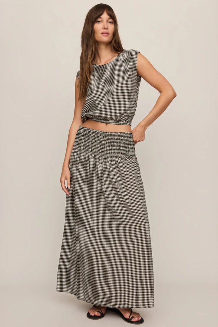 Z Supply Merit Cropped Gingham Linen Top