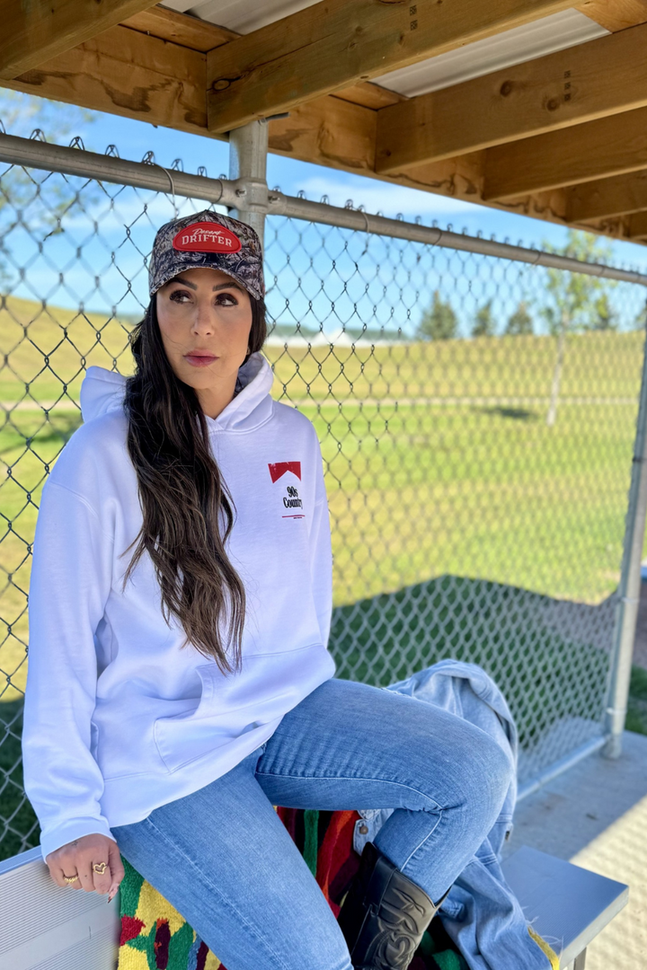 90's Country White Oversized Hoodie