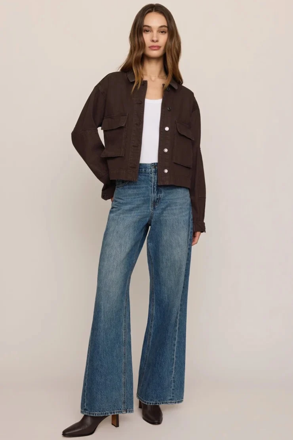 Z Supply Rey Cropped Denim Chore Jacket