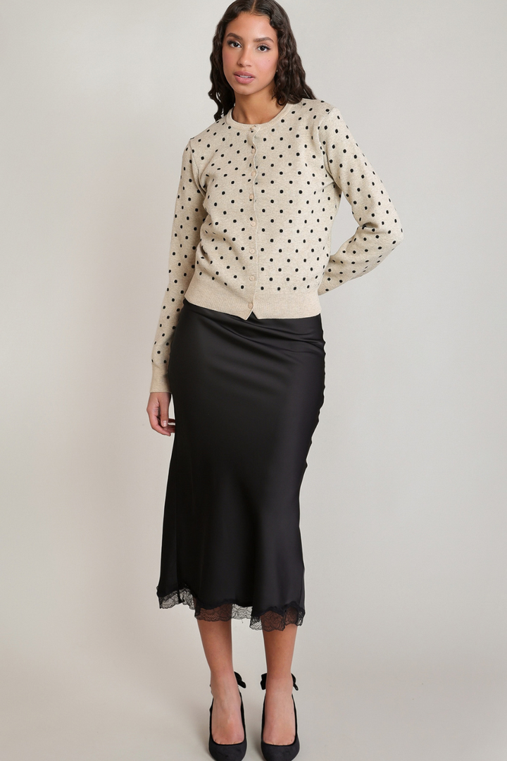 Dex Elara Polka-Dot Cardigan