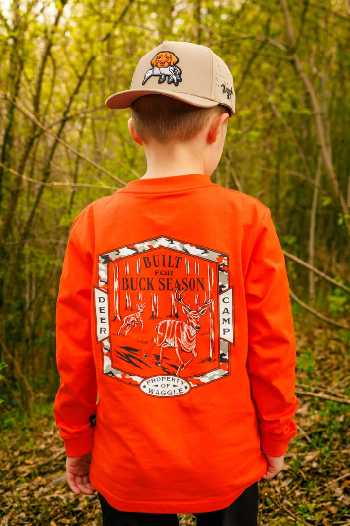 Waggle Deer Camp Youth Long-Sleeve T-Shirt