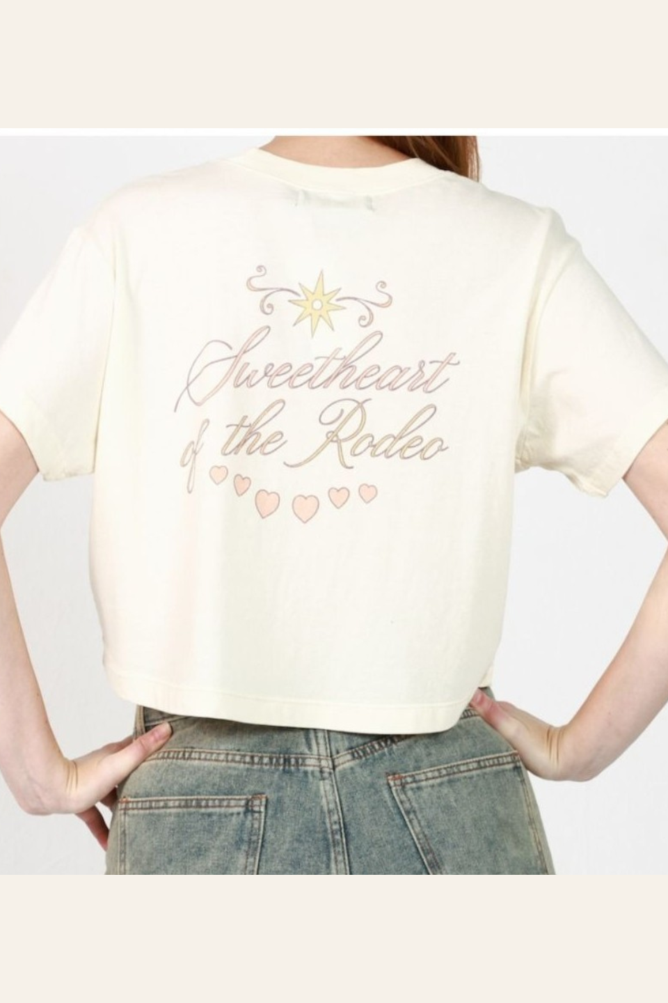 GIRL DANGEROUS SWEETHEART OF THE RODEO OVERSIZED CROP TEE - Hot Peppers Clothing