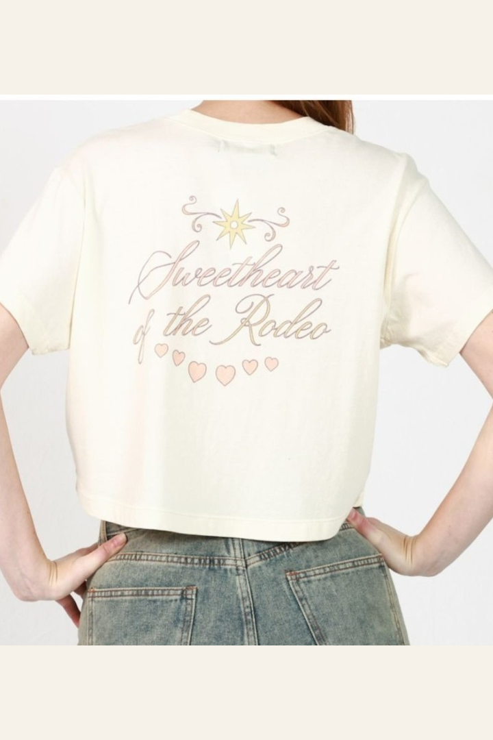 GIRL DANGEROUS SWEETHEART OF THE RODEO OVERSIZED CROP TEE - Hot Peppers Clothing
