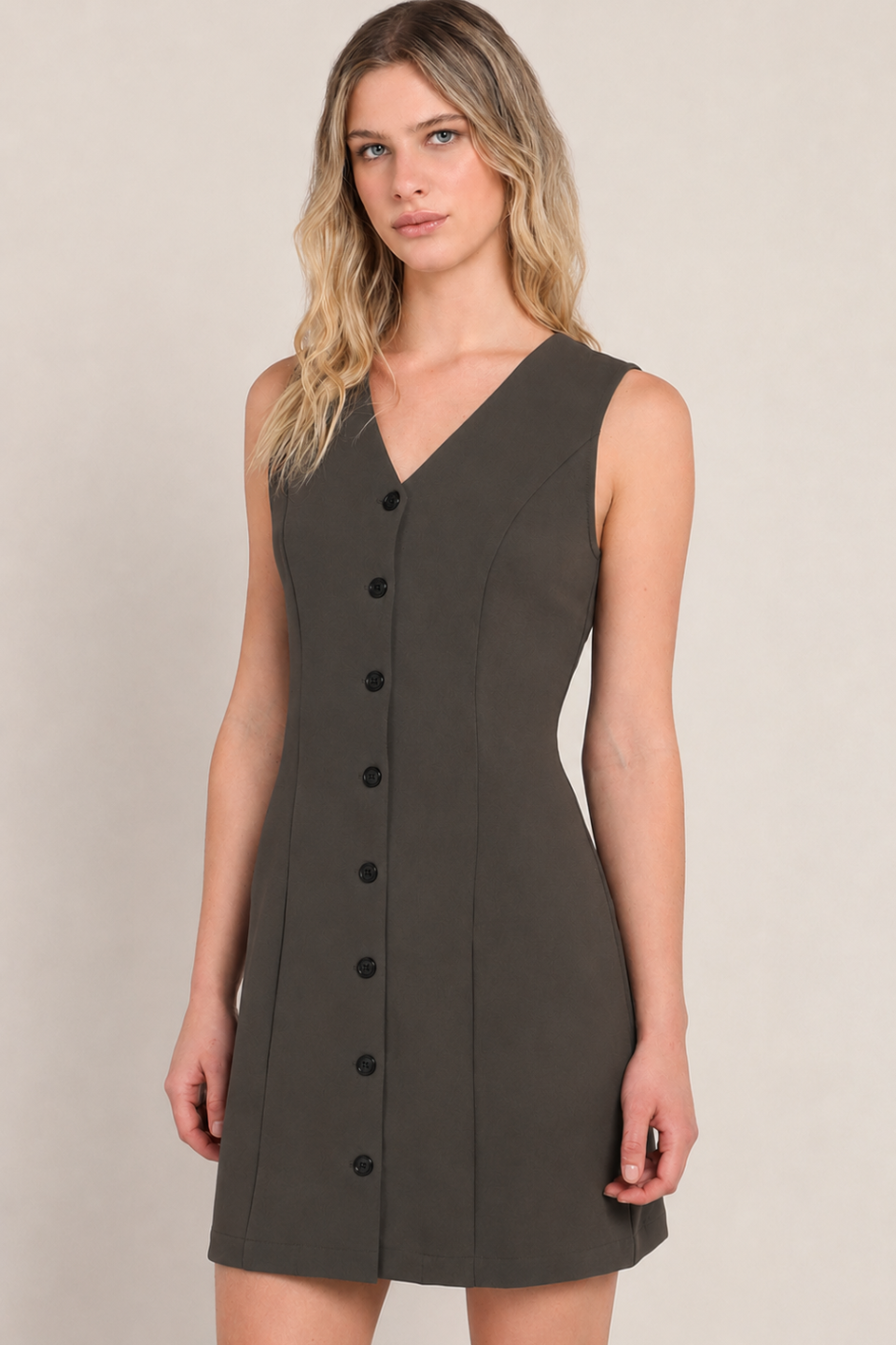 Dex Blaire Button-Up Mini Dress