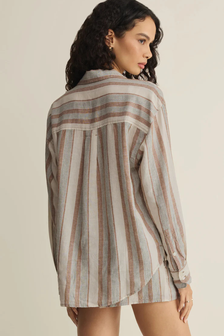 Z Supply The Perfect Striped Linen Button Up Z SUPPLY
