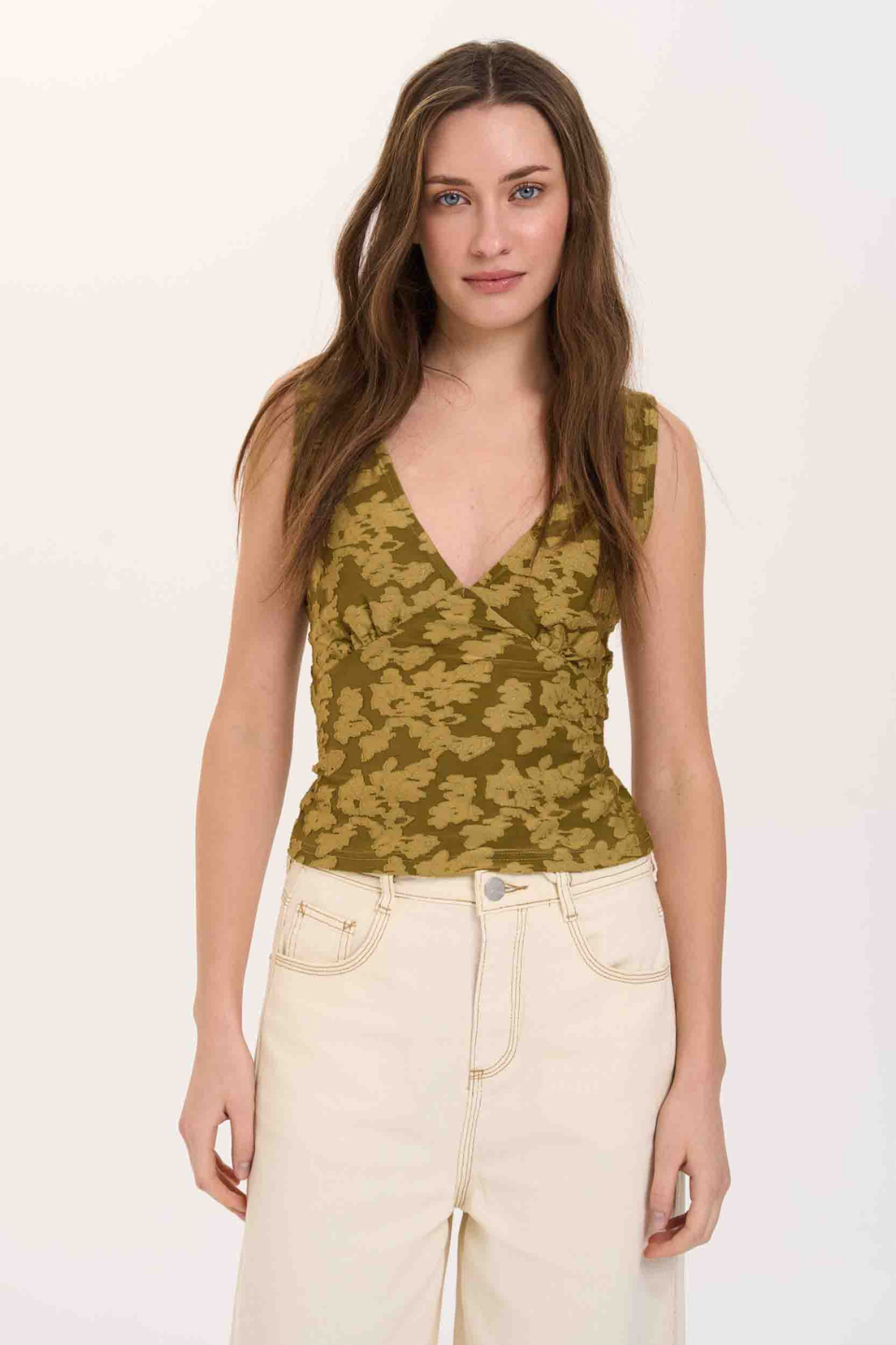 24COLOURS Soren Floral Mesh Tank