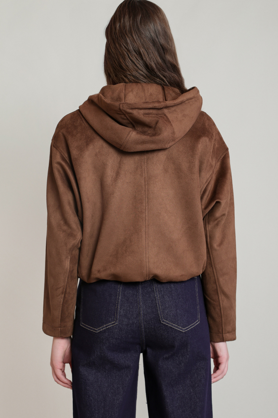 Dex Monroe Faux Suede Hooded Bomber