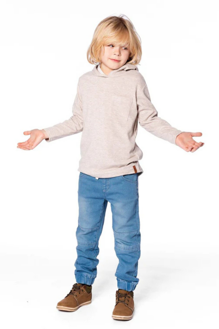 Long-sleeved hoodie in brushed jersey