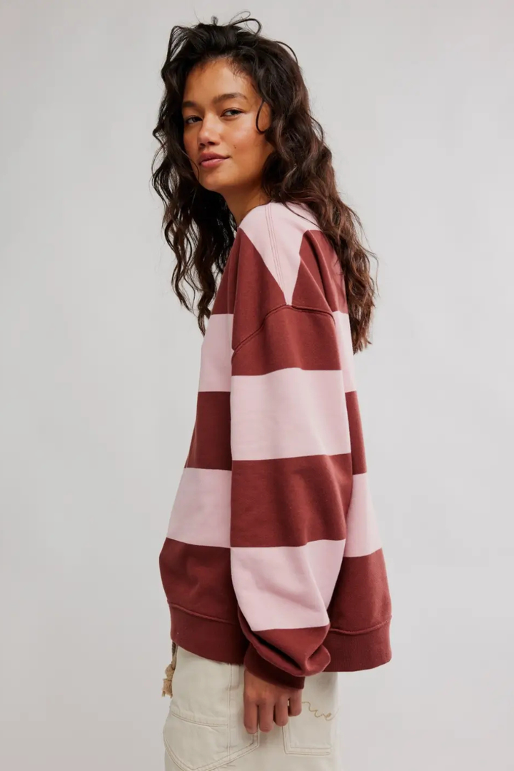 We The Free Classic Striped Oversized Crewneck