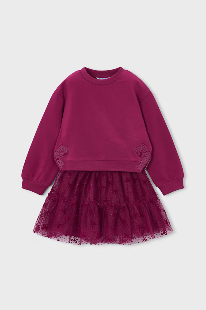 Mayoral Girl Tulle Skirt &amp; Sweatshirt Set