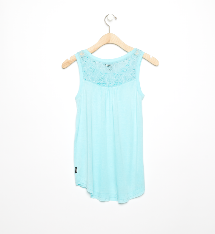 Lace detail tank top in mint