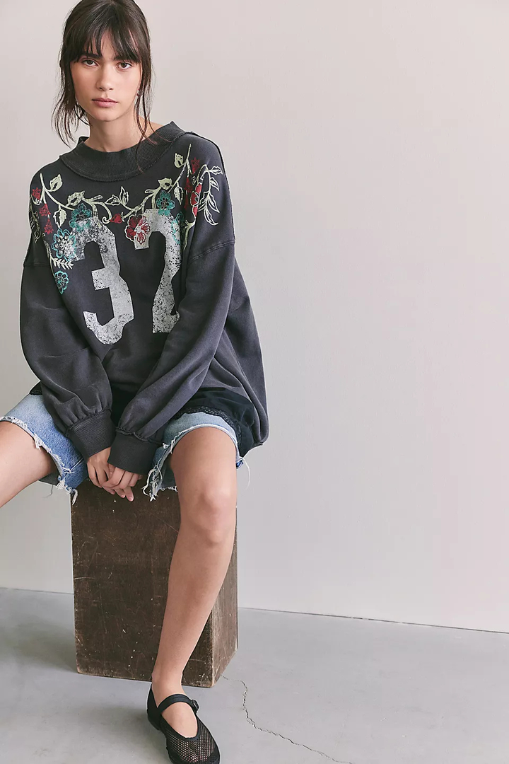 We The Free Palm Spring Turtleneck Graphic Pullover FREE PEOPLE