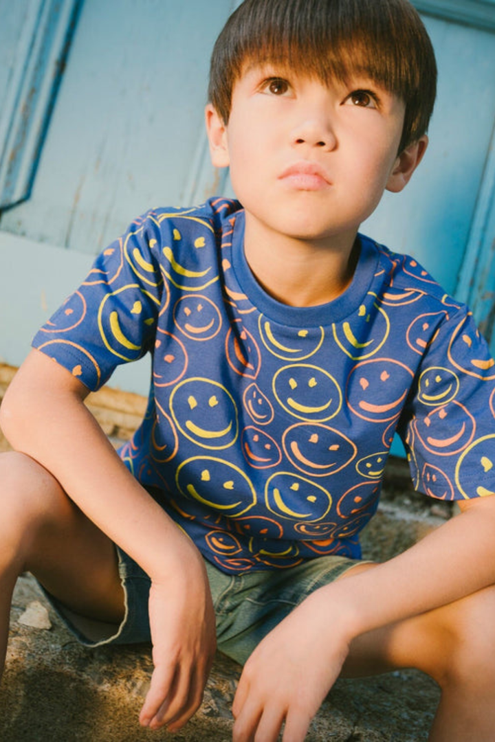 Organic Cotton Jersey Smiley T-Shirt