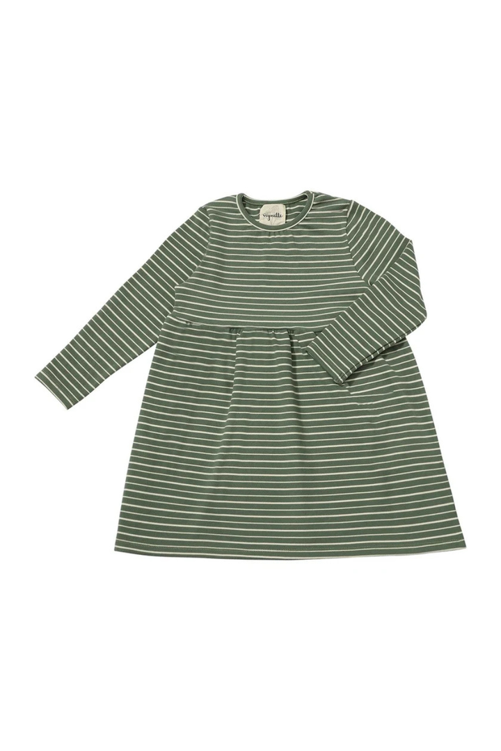 Madigan Dress in Green Stripe
