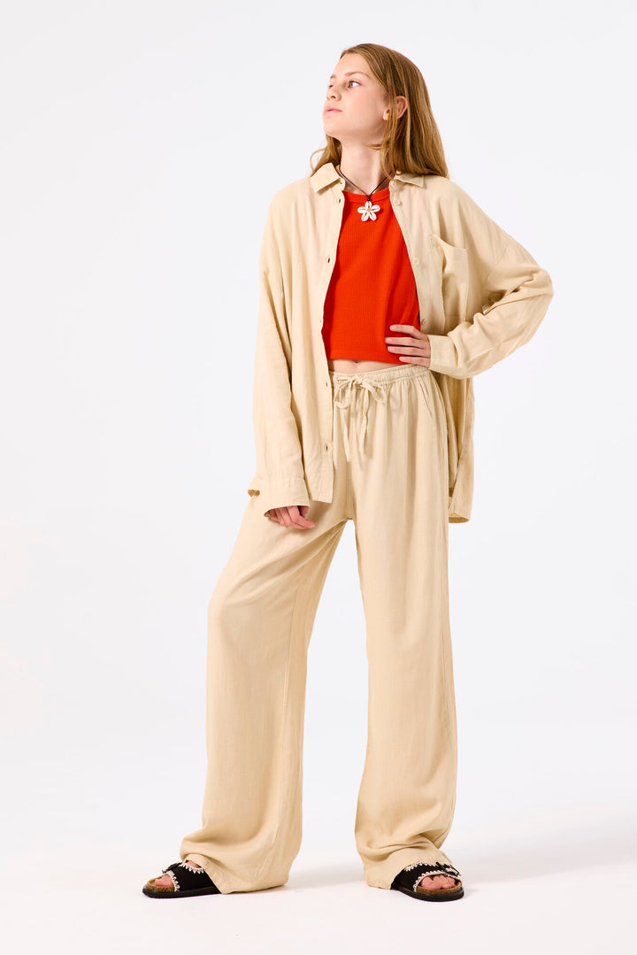 Wide Leg Pants | Beige