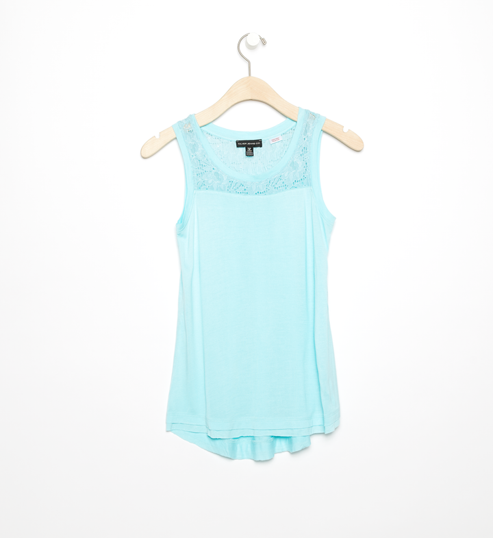 Lace detail tank top in mint