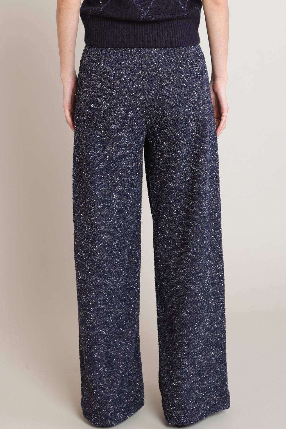 Black Tape Sinclair Bouclé Wide-Leg Pant