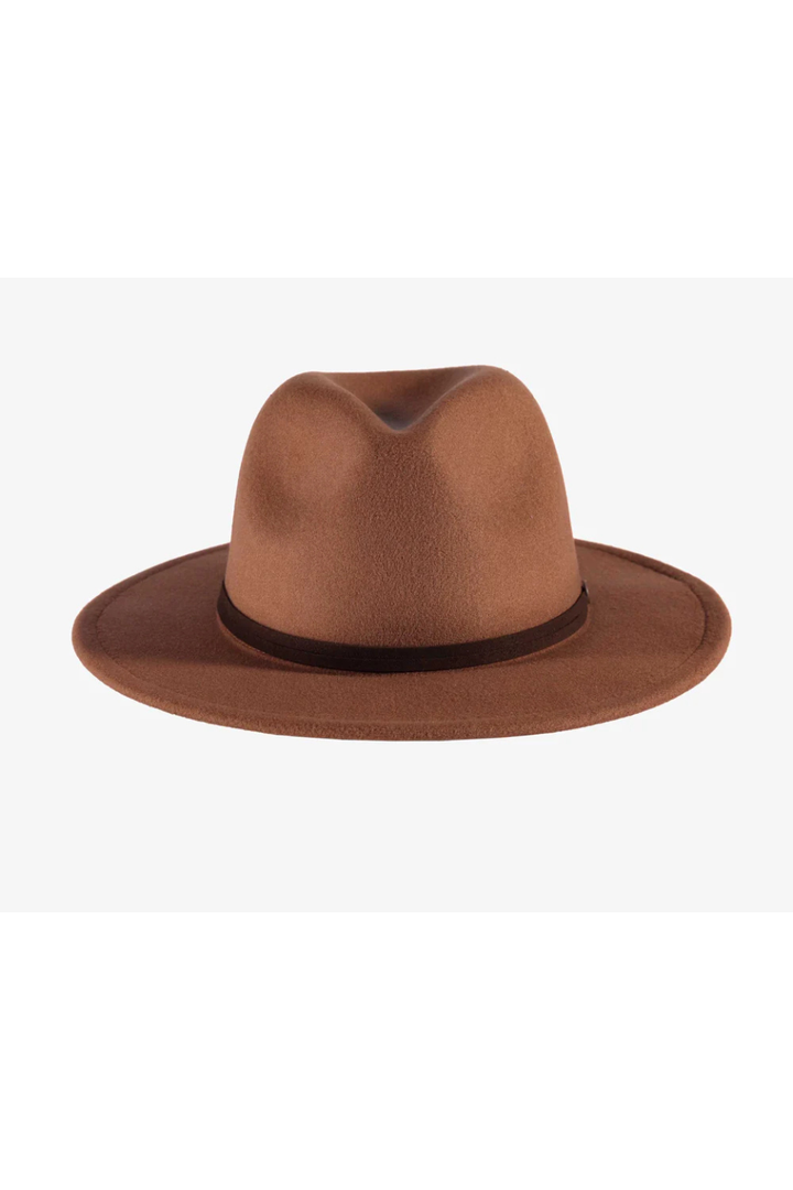 Brown felt fedora hat