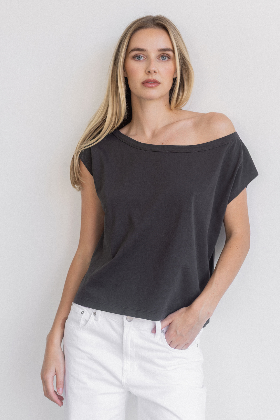 Brunette The Label Off The Shoulder Tee