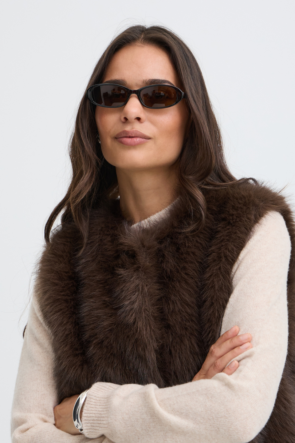 b.young Cesille Faux-Fur Waistcoat