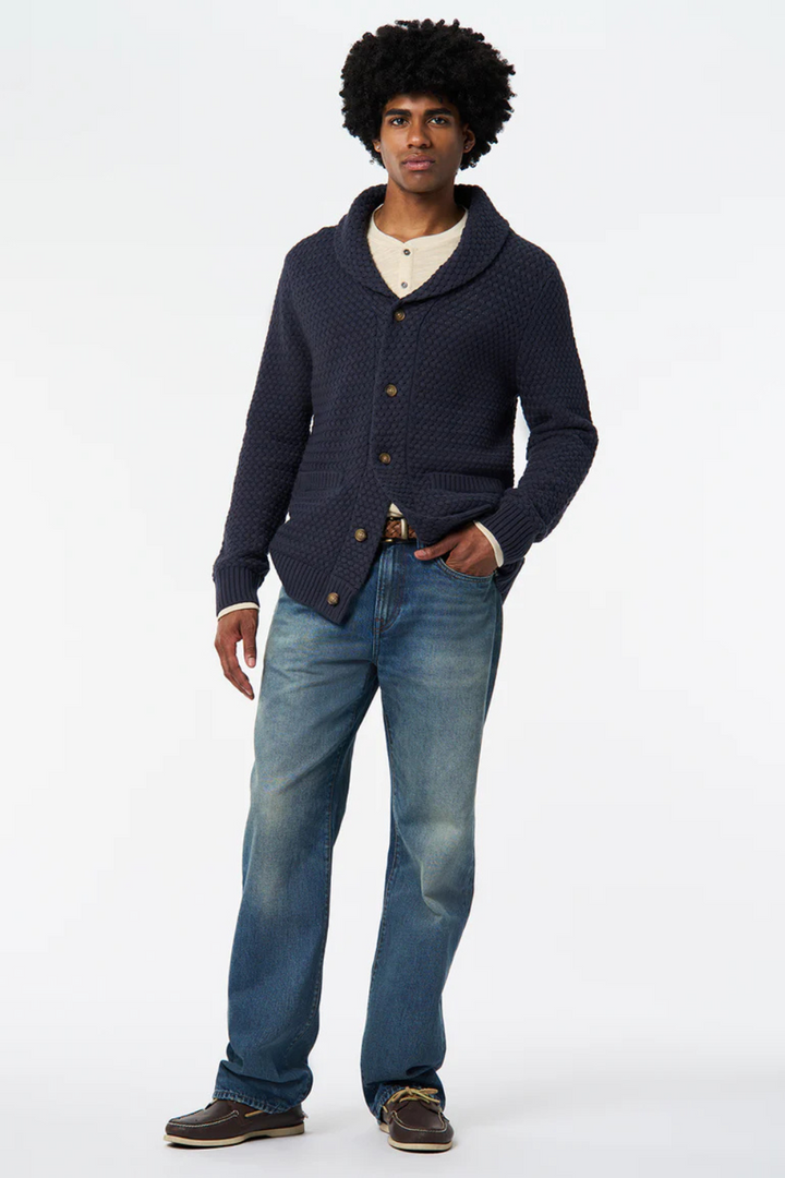 Wendell Textured Shawl Collar Relaxed Cardigan
