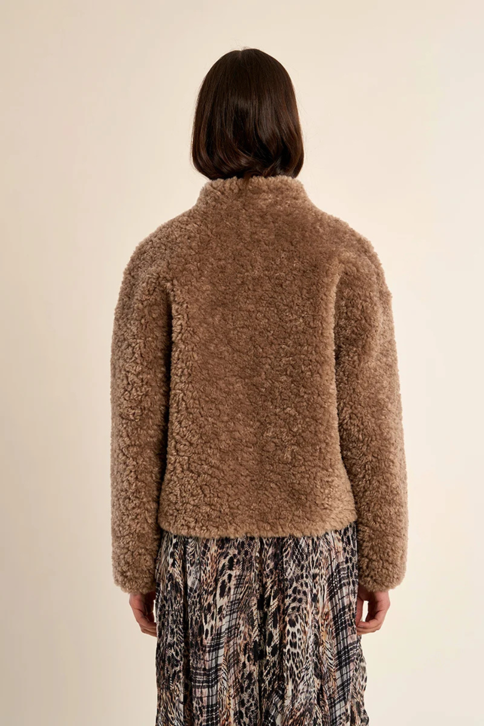 Molly Bracken Short imitation sheepskin jacket